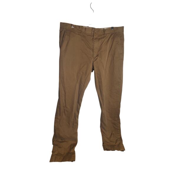 J. Crew 770 Straight Fit Flannel Lined Cabin Pant Mens 35x32 khaki - Picture 1 of 8
